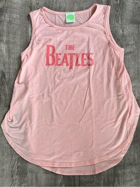 The Beatles Light Pink Logo Tank Top